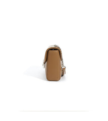 structured leather crossbody bag with flap and chain strap - NOZVA