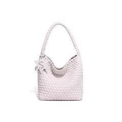Woven leather shoulder bag with star charm - Wavri