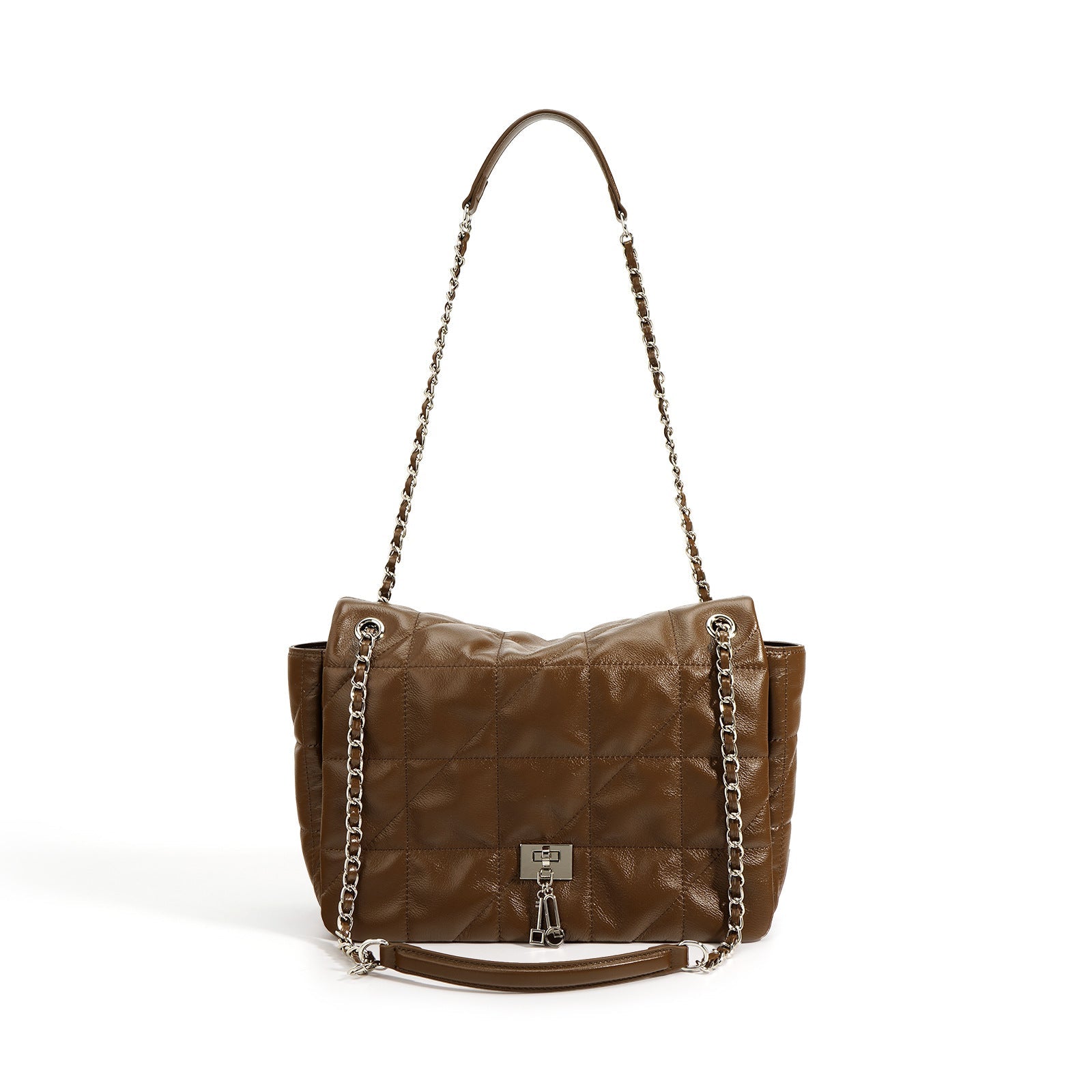 quilted shoulder bag with chain strap - LIZA