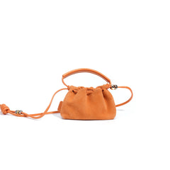 mini suede drawstring bag with top handle - ELVA