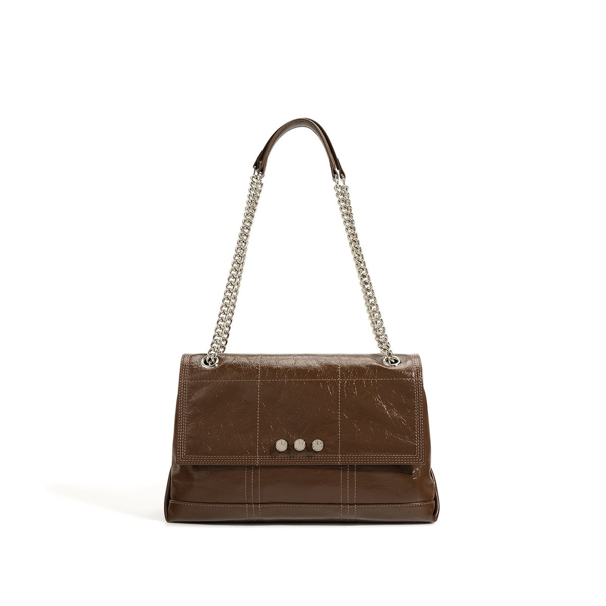 quilted flap shoulder bag with chain straps – LIVIJA