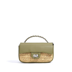 braided flap bag with chain top handle - SIMENNA