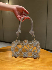 Beaded clear box bag with knotted handle - Soldi