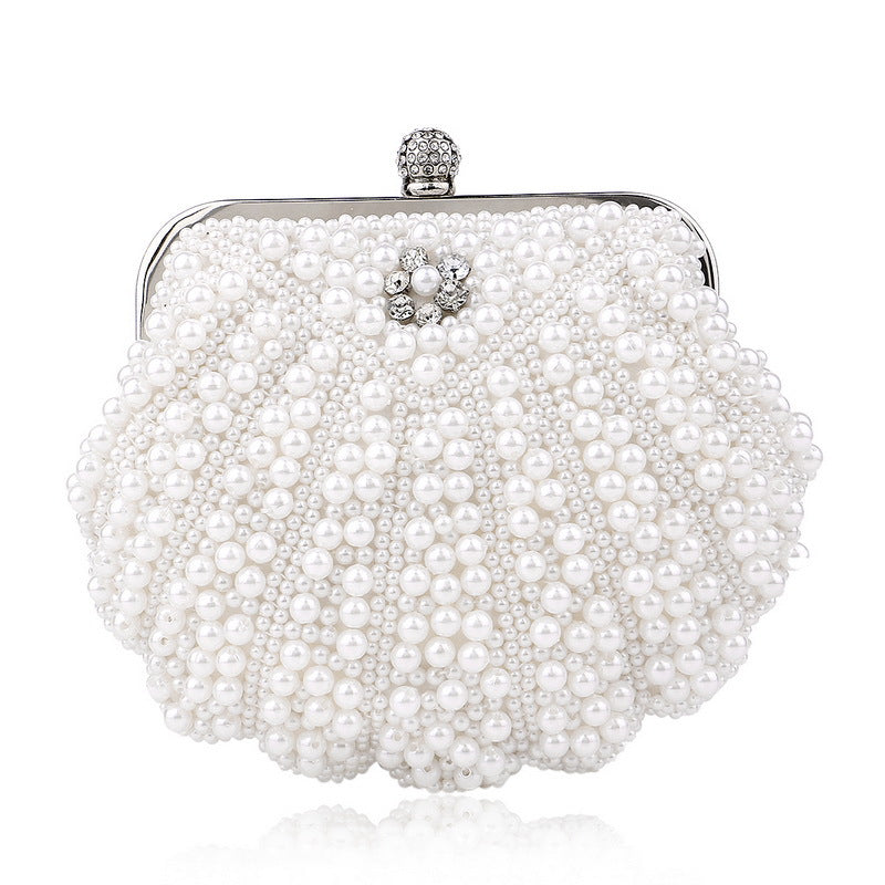 beaded pearl clutch with crystal clasp - RoviL