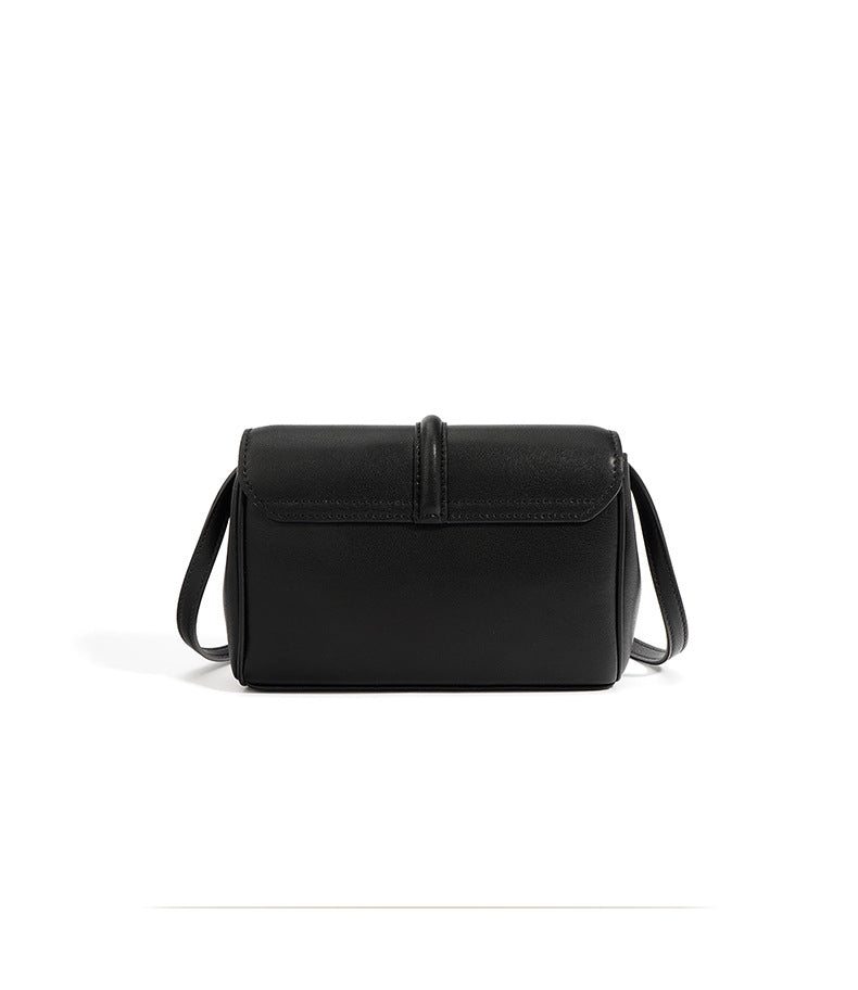 structured flap shoulder bag with gold-tone lock - INES