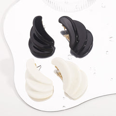 sculptural wave earrings in matte ivory – NALU
