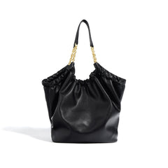 ruched soft tote with chain strap – ELBARA