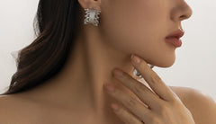 Textured woven hoop earrings with abstract tips – Nasdol