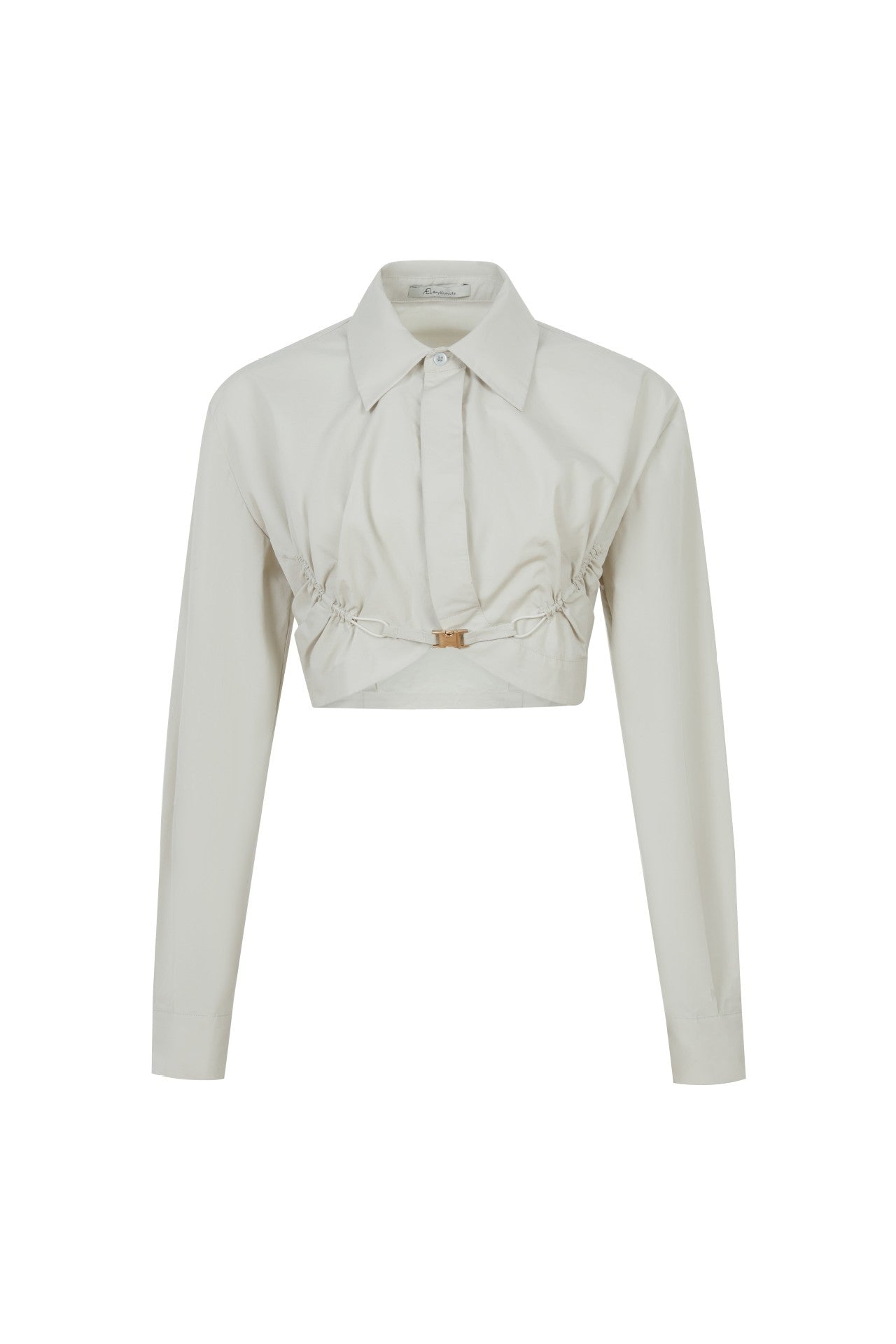Cropped button-down shirt with gathered waist - Junfi