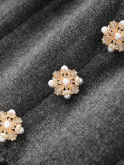 structured wool-blend suit with floral buttons – SELENEZ