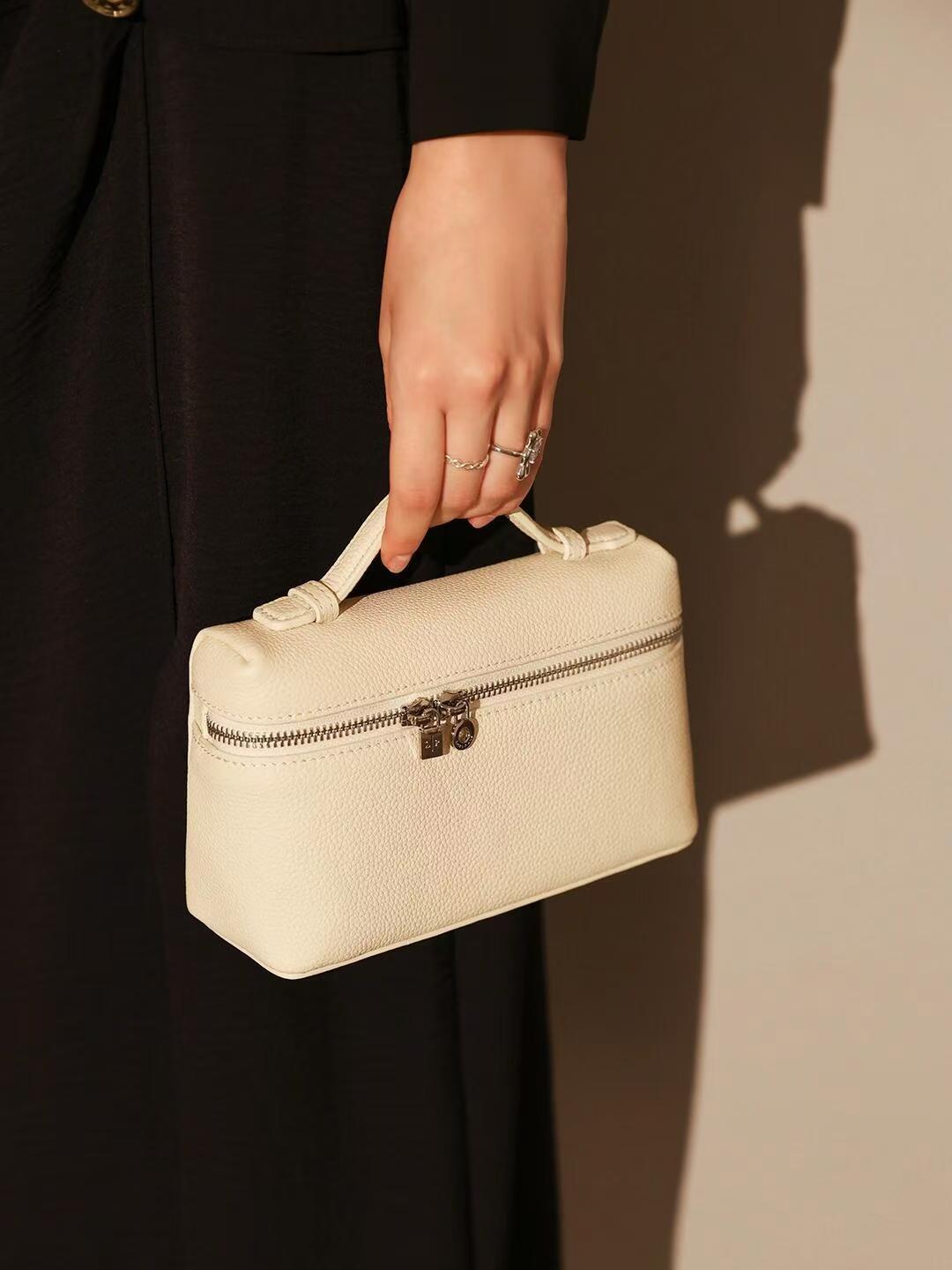 textured leather crossbody with top handle - ARYA