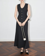 sleeveless textured peplum suit with A-line skirt - CLAIREV