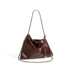 soft ruched shoulder bag with chain strap - VERVA