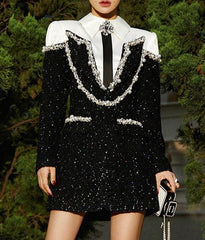 Pearl-embellished tweed mini dress – Ghashia
