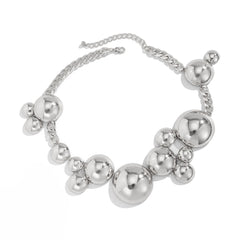 Chunky bubble chain necklace with metallic sphere clusters - Ohgasi