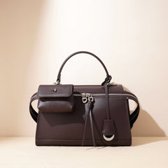 structured top-handle bag with mini pouch – SANDRA
