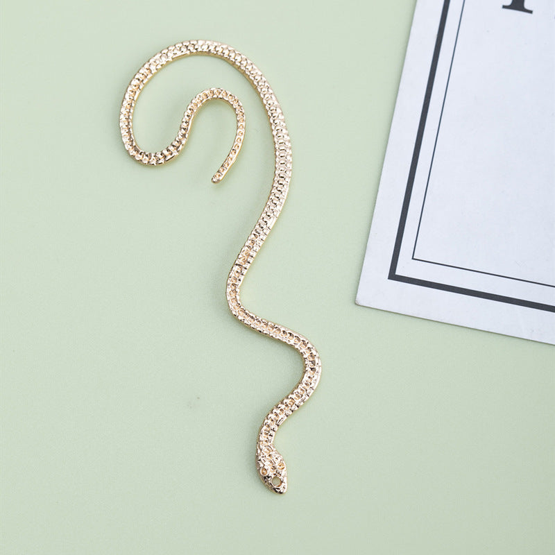 Rhinestone snake-shaped statement earring - Vronma