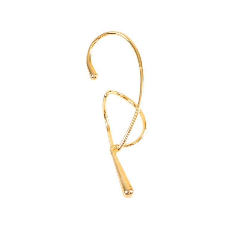 sculptural open-loop ear cuff with abstract teardrop tips – LYRIA