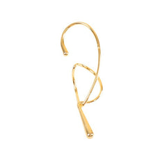 sculptural open-loop ear cuff with abstract teardrop tips – LYRIA