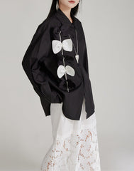 Button-down shirt with bow detailing - Bilky