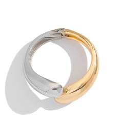 sculpted gold cuff bracelet with fluid twist – ARYIY