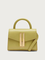mini top-handle bag with gold bar clasp – CELENE