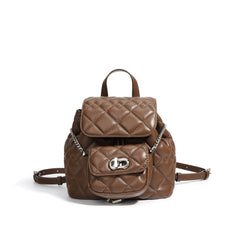quilted mini backpack with chain detail – RUBY