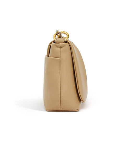soft pleated shoulder bag with mixed metal chain strap – AMATRA