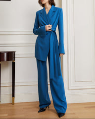 Long-sleeve wrap jumpsuit with belted waist - Zingu