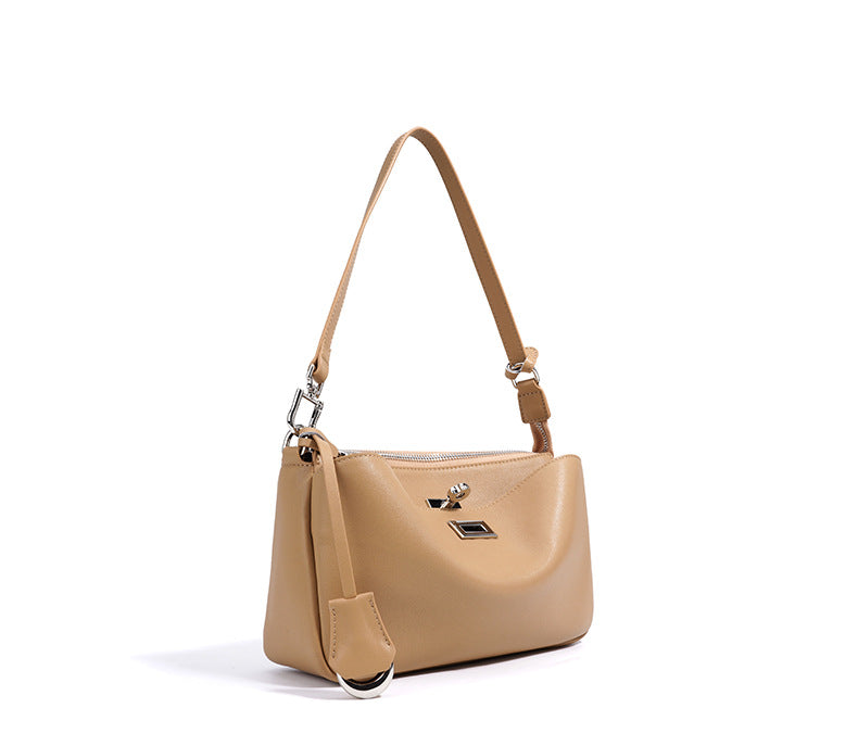 structured shoulder bag with twist-lock clasp - SOFIAQ