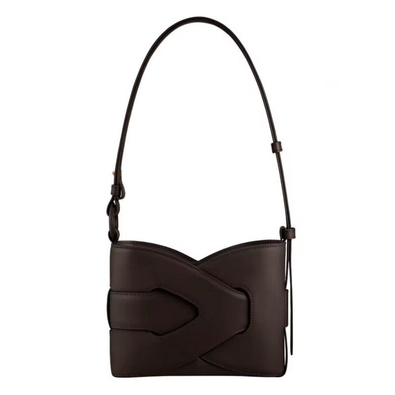 curved-hem shoulder bag with oversized knot detail – REA