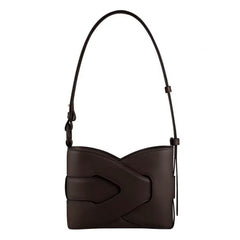 curved-hem shoulder bag with oversized knot detail – REA