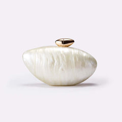 Rounded clutch with gold clasp - Osdi