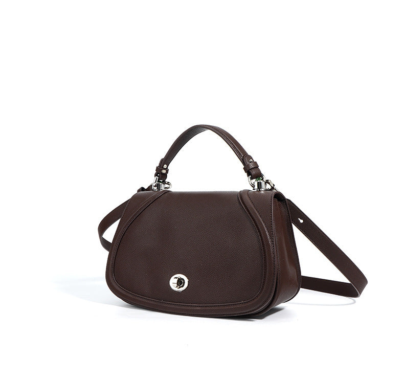 curved flap crossbody bag with top handle - ARTYA