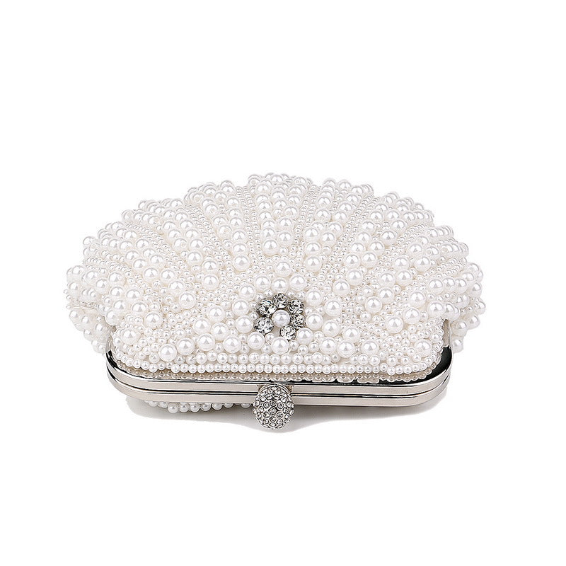 beaded pearl clutch with crystal clasp - RoviL