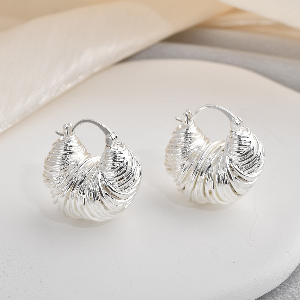 Chunky spiral hoop earrings in gold & silver – Amanda