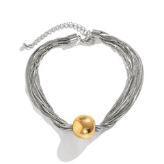 Multi-strand chain necklace with statement orb - Ajiby