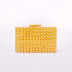 Rectangular box clutch with beaded edges - Irtinu