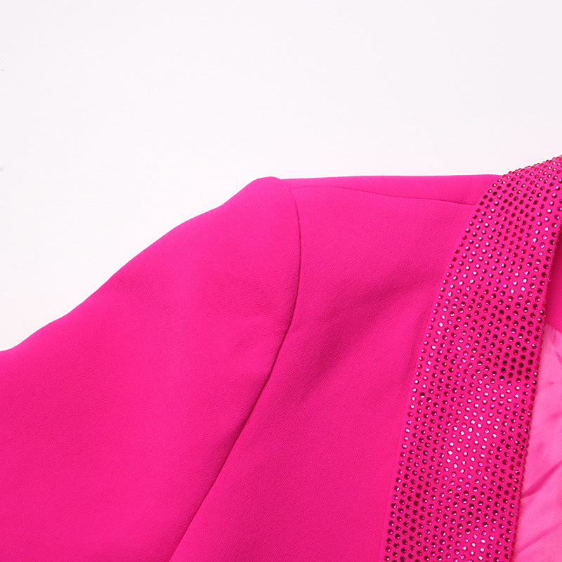 feather-cuff blazer with crystal lapels - Farwswe