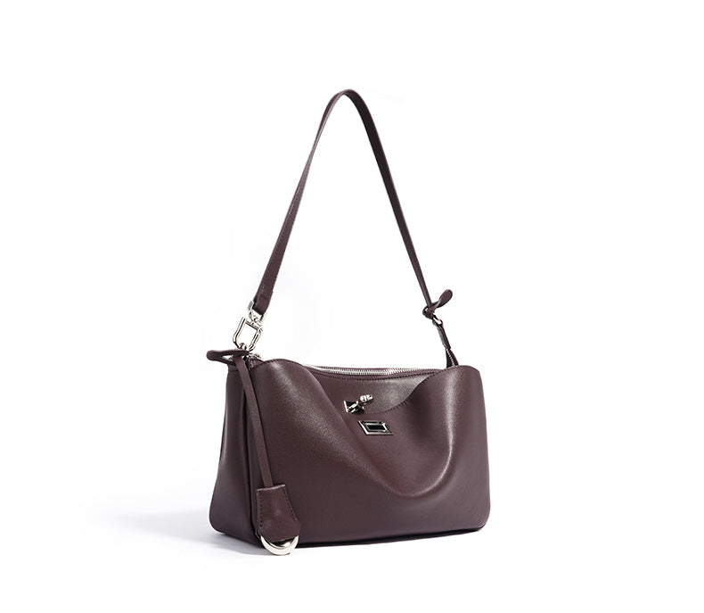 structured shoulder bag with twist-lock clasp - SOFIAQ