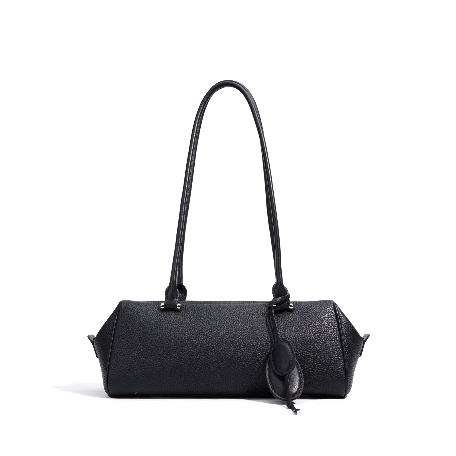 barrel-shaped shoulder bag with twin charm detail – LILURA