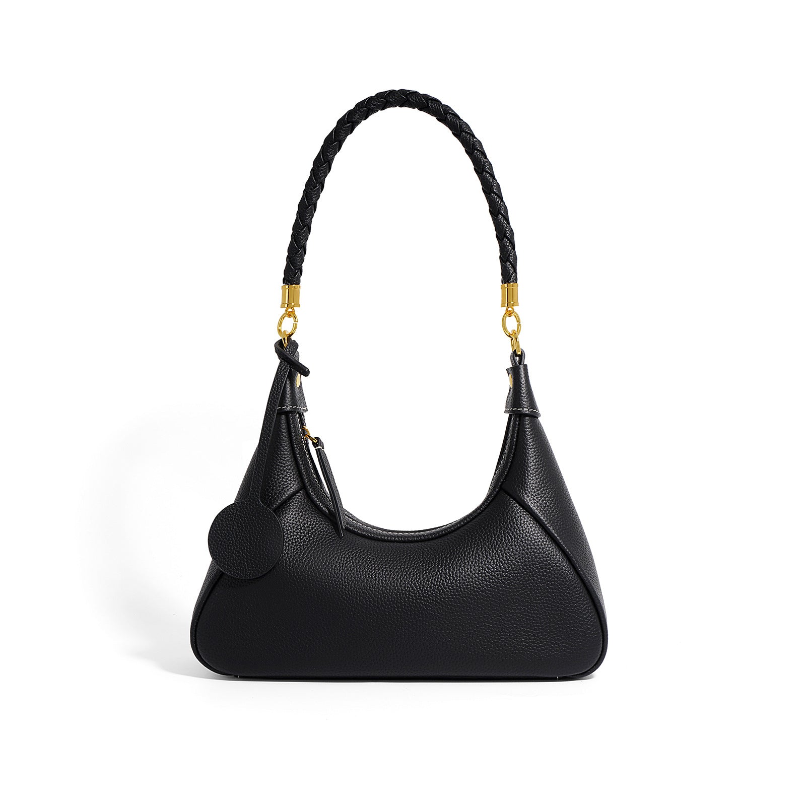 Curved hobo shoulder bag with braided strap - STELZA