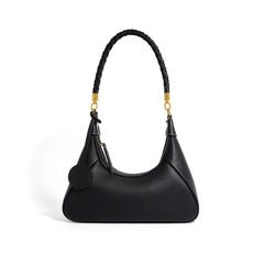Curved hobo shoulder bag with braided strap - STELZA