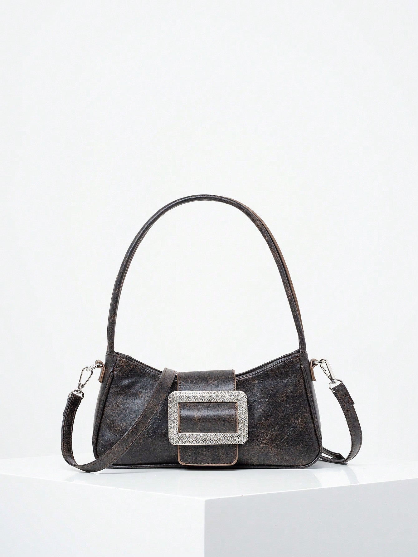 Mini shoulder bag with rhinestone buckle - Burba