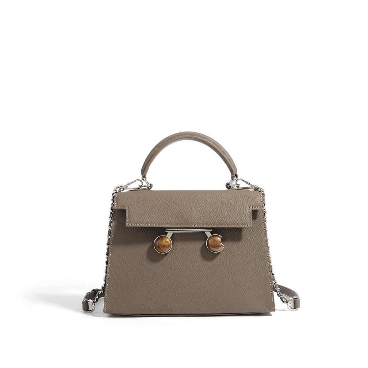 structured top-handle bag with tortoiseshell clasp - DALCIA