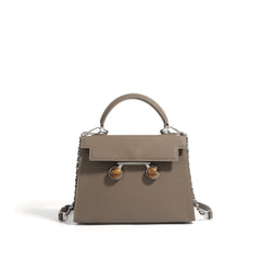 structured top-handle bag with tortoiseshell clasp - DALCIA