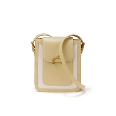 structured two-tone mini crossbody with gold hardware - ALYZA