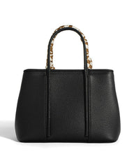 structured top handle bag with fur charm and scarf wrap - NORCA