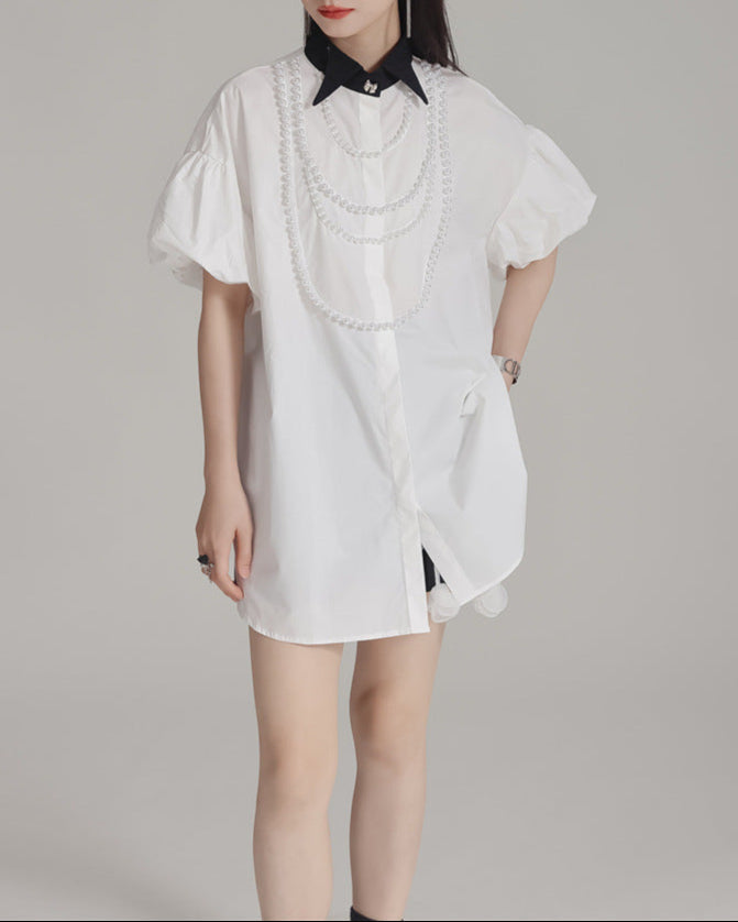 Off-the-shoulder button-down shirt - Mutri
