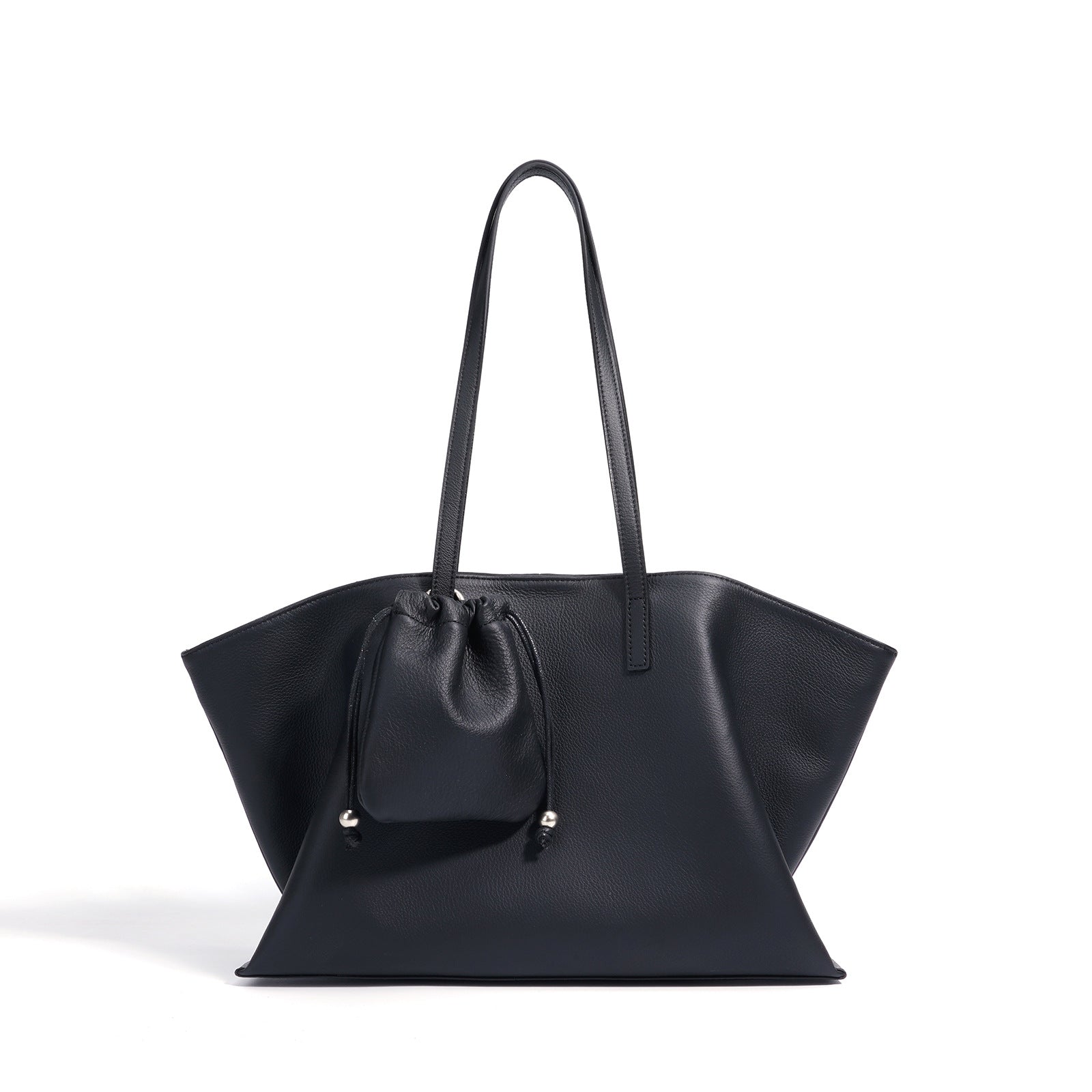 soft-structured tote bag with mini pouch – SANDRA
